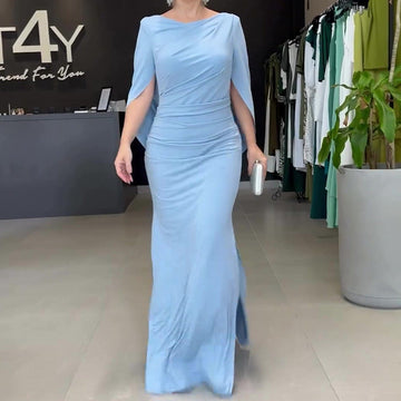 Summer Round Collar Small Shawl Design Dress Slim Height Waist Skirt